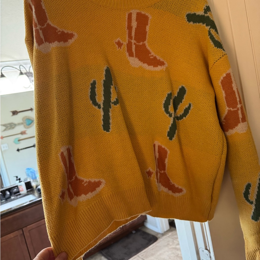 Umgee Western Print Sweater